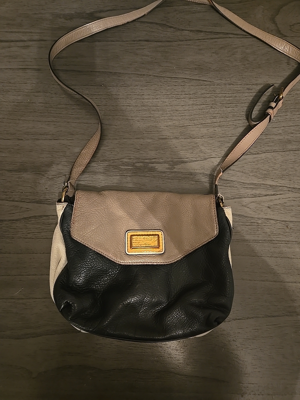 Marc Jacobs Tri-Color Leather Crossbody - Black, Beige, Cream